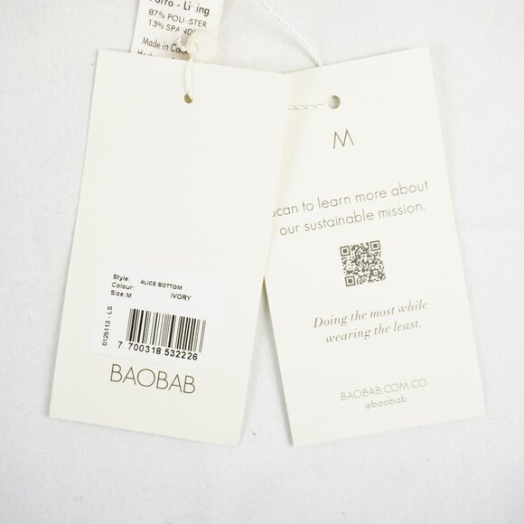 Baobab Alice Bikini Square Neckline Top & High Rise Bottoms in Pearl - Size M - Picture 13 of 15